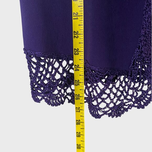 Elementz 2-In-1 Crochet Trim Open-Front Cardigan Shirt Purple Women's Size XL - Picture 10 of 10